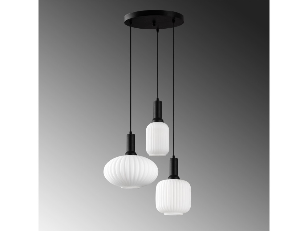 Metall-Kronleuchter „Asker“ – 55 x 55 cm – Schwarz