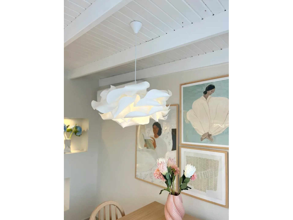 Hängeleuchte aus Kunststoff „MOD0009“ – 58 x 58 cm – Weiß