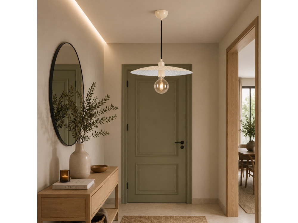 Metall-Hängeleuchte „Soleil“ – 39 x 39 cm – Beige