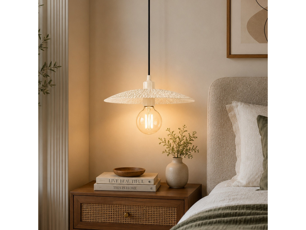 Metall-Hängeleuchte „Soleil“ – 39 x 39 cm – Beige