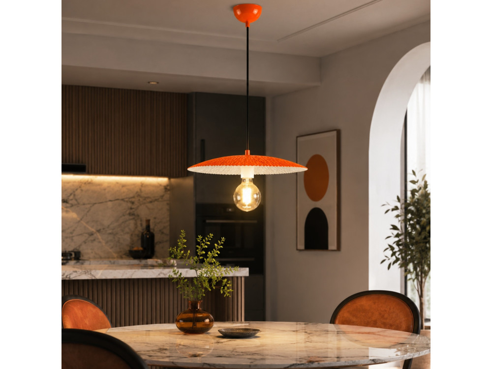 Metall-Hängeleuchte „Soleil“ – 39 x 39 cm – Orange