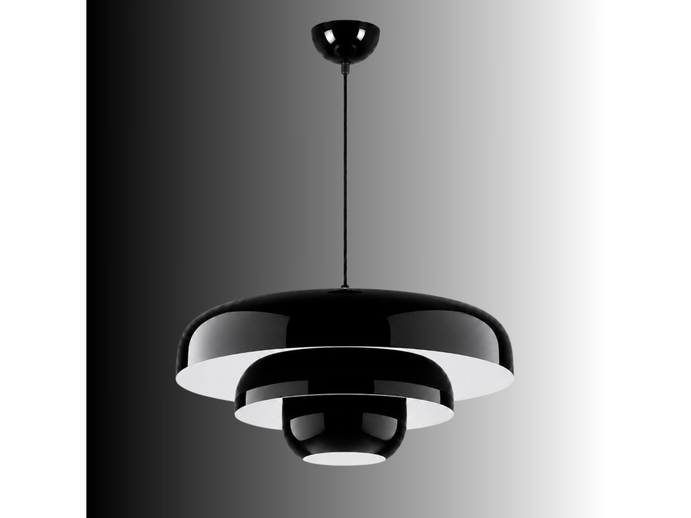 Metall-Hängeleuchte „Layer“ – 43 x 43 cm – Schwarz