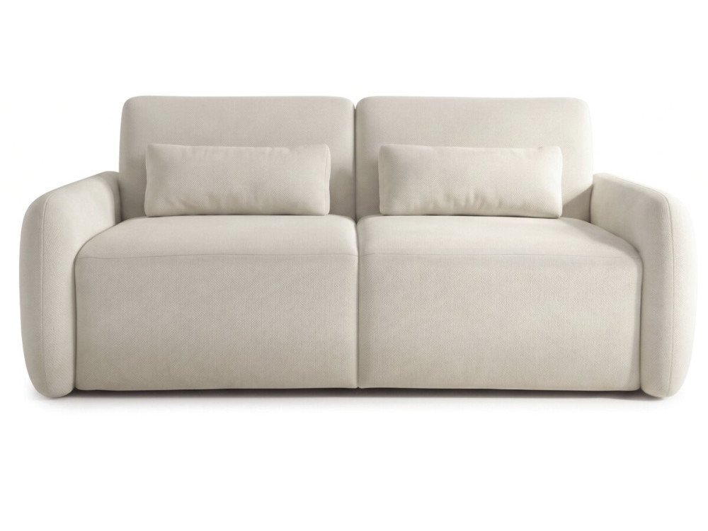 Express-Schlafsofa „Aurelie“ – Matratzenhöhe 18 cm – Liegefläche 140 cm – 3-Sitzer – Beige