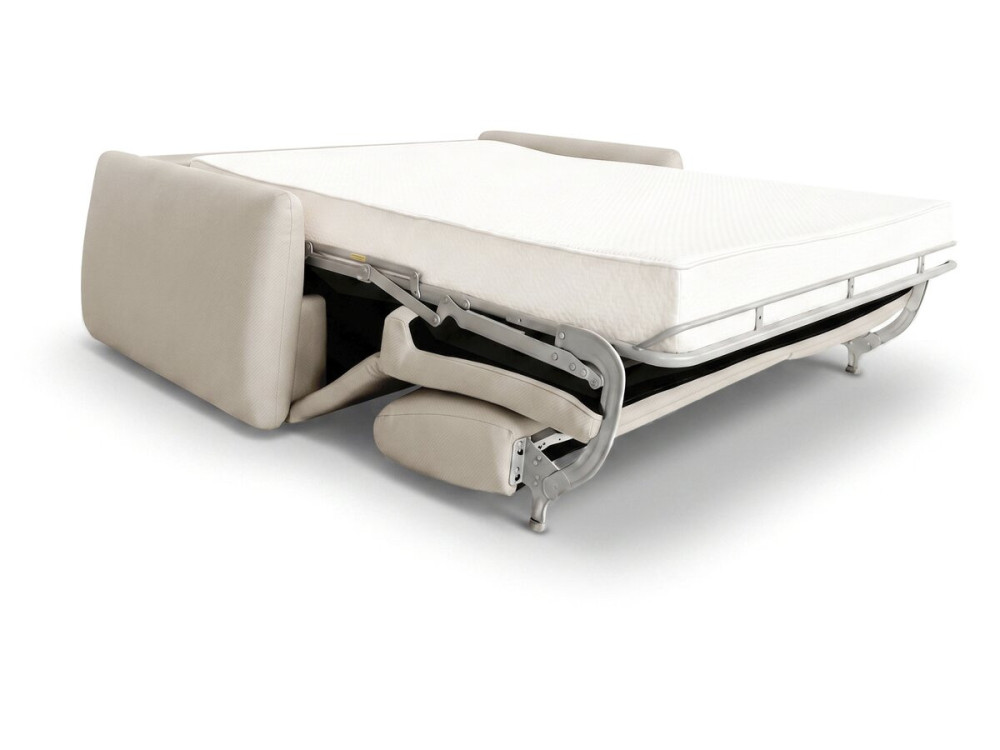 Express-Schlafsofa „Aurelie“ – Matratzenhöhe 18 cm – Liegefläche 140 cm – 3-Sitzer – Beige