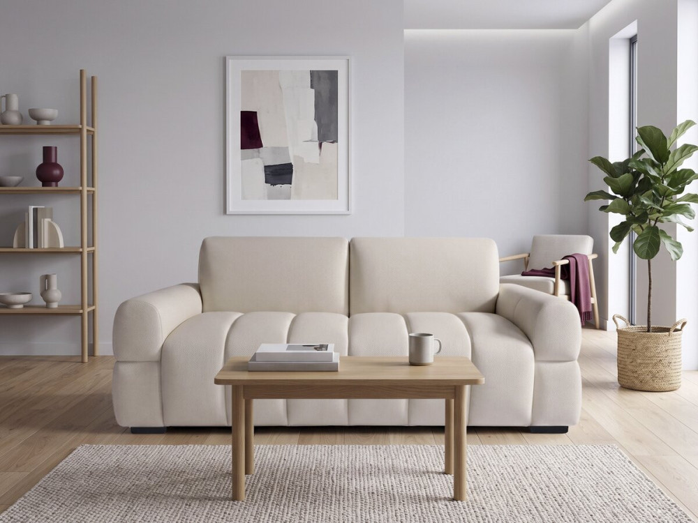 Express-Schlafsofa „Zoé“ – Matratze 18 cm – Liegefläche 140 cm – 3-Sitzer – Beige