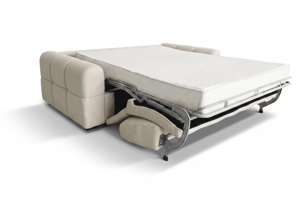Express-Schlafsofa „Zoé“ – Matratze 18 cm – Liegefläche 140 cm – 3-Sitzer – Beige