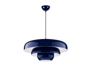 Metall-Hängeleuchte „Layer“ – 43 x 43 cm – Marineblau
