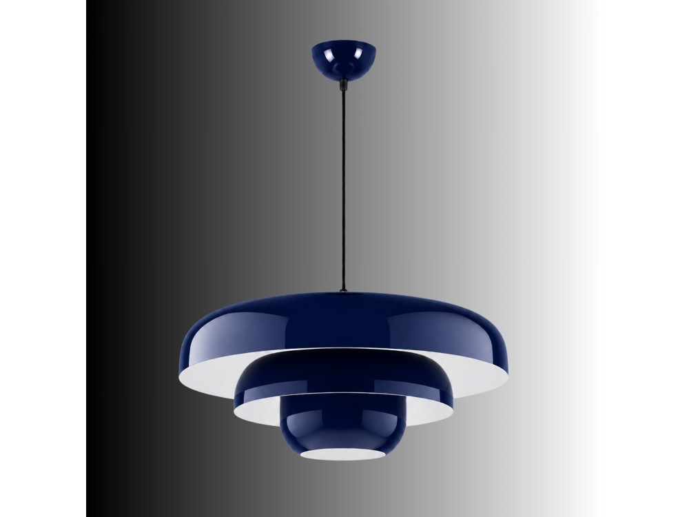 Metall-Hängeleuchte „Layer“ – 43 x 43 cm – Marineblau