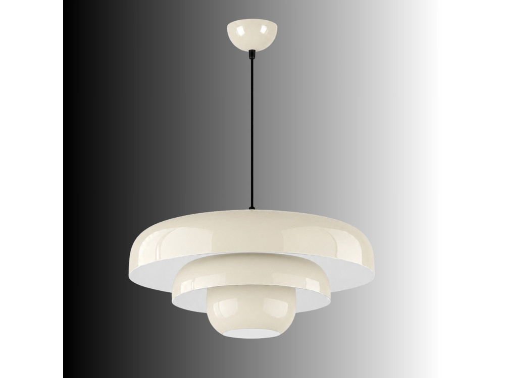 Metall-Hängeleuchte „Layer“ – 43 x 43 cm – Beige