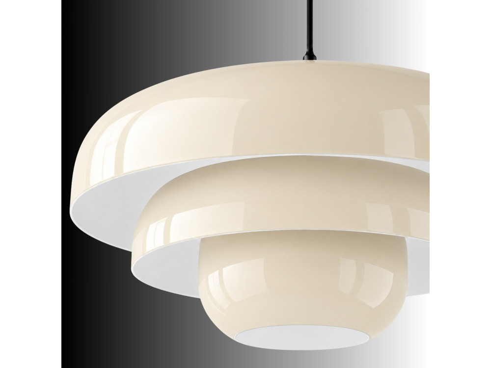 Metall-Hängeleuchte „Layer“ – 43 x 43 cm – Beige