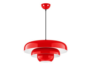 Metall-Hängeleuchte „Layer“ – 43 x 43 cm – Rot
