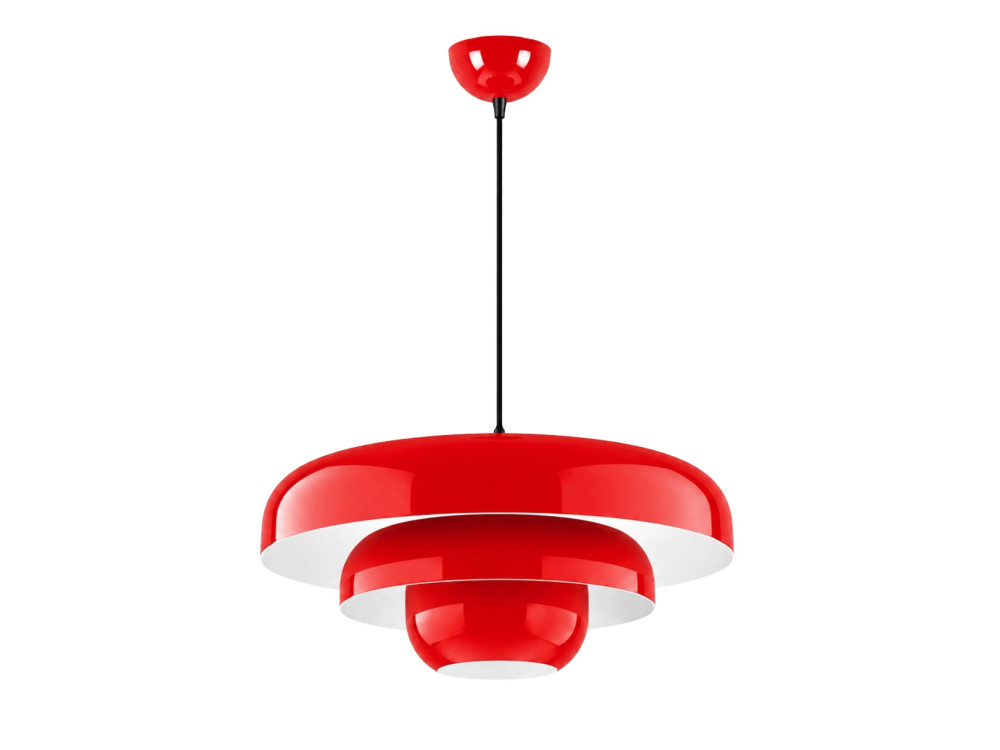 Metall-Hängeleuchte „Layer“ – 43 x 43 cm – Rot