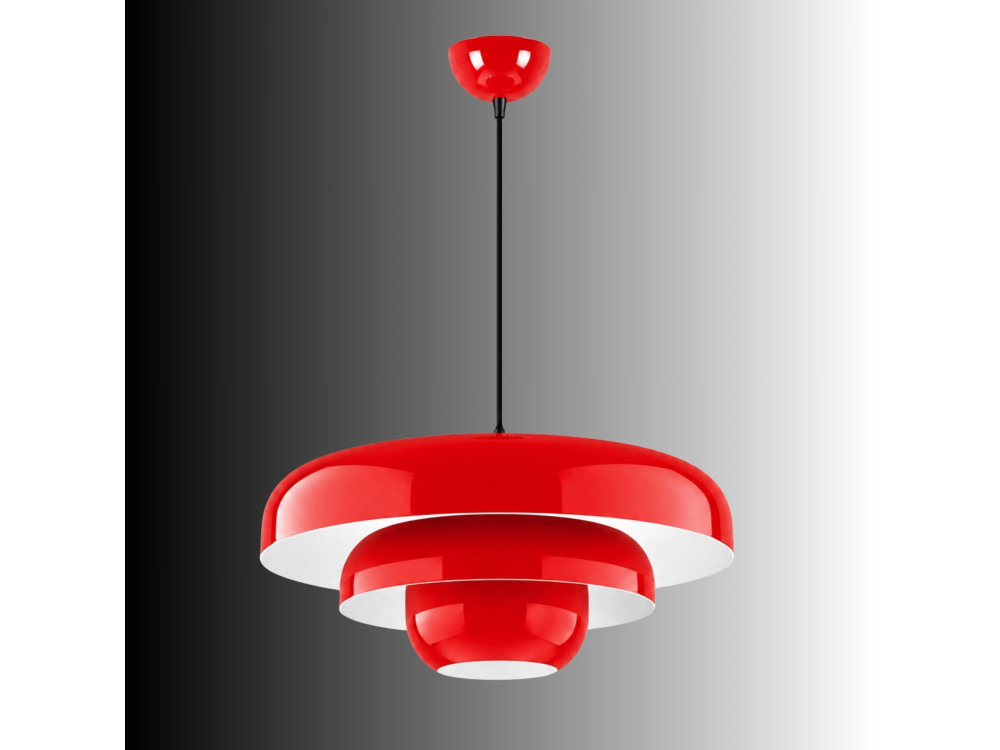 Metall-Hängeleuchte „Layer“ – 43 x 43 cm – Rot