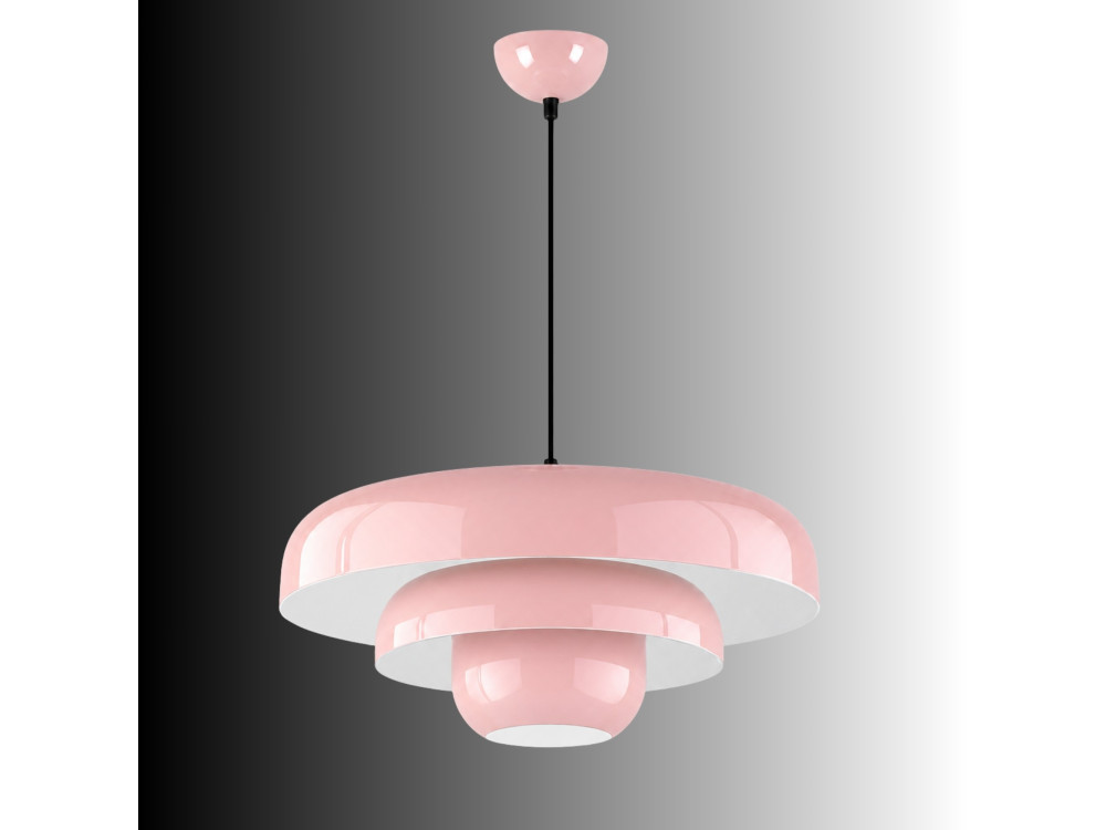 Metall-Hängeleuchte „Layer“ – 43 x 43 cm – Rosa