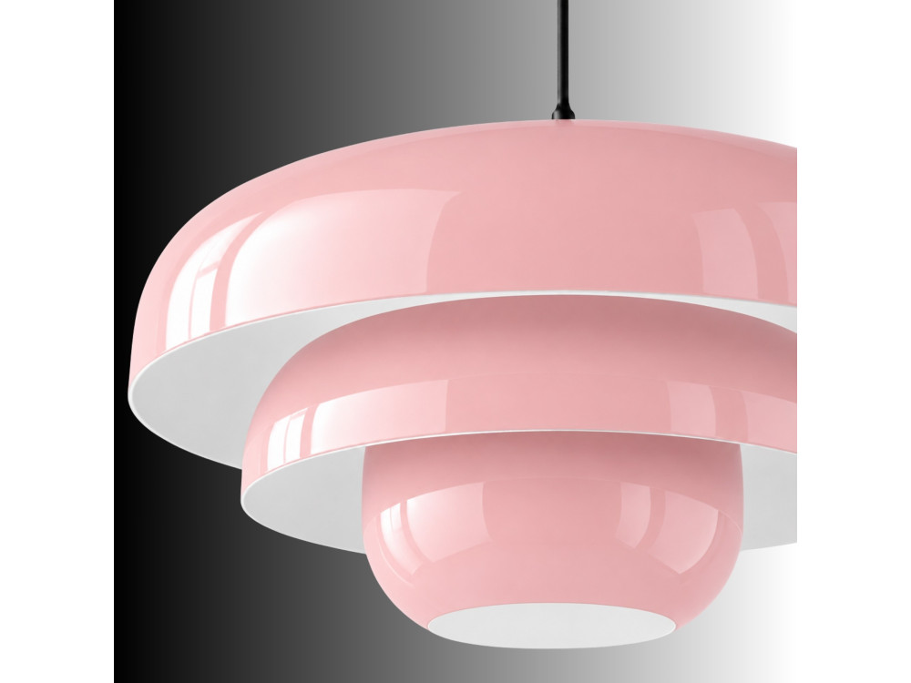 Metall-Hängeleuchte „Layer“ – 43 x 43 cm – Rosa