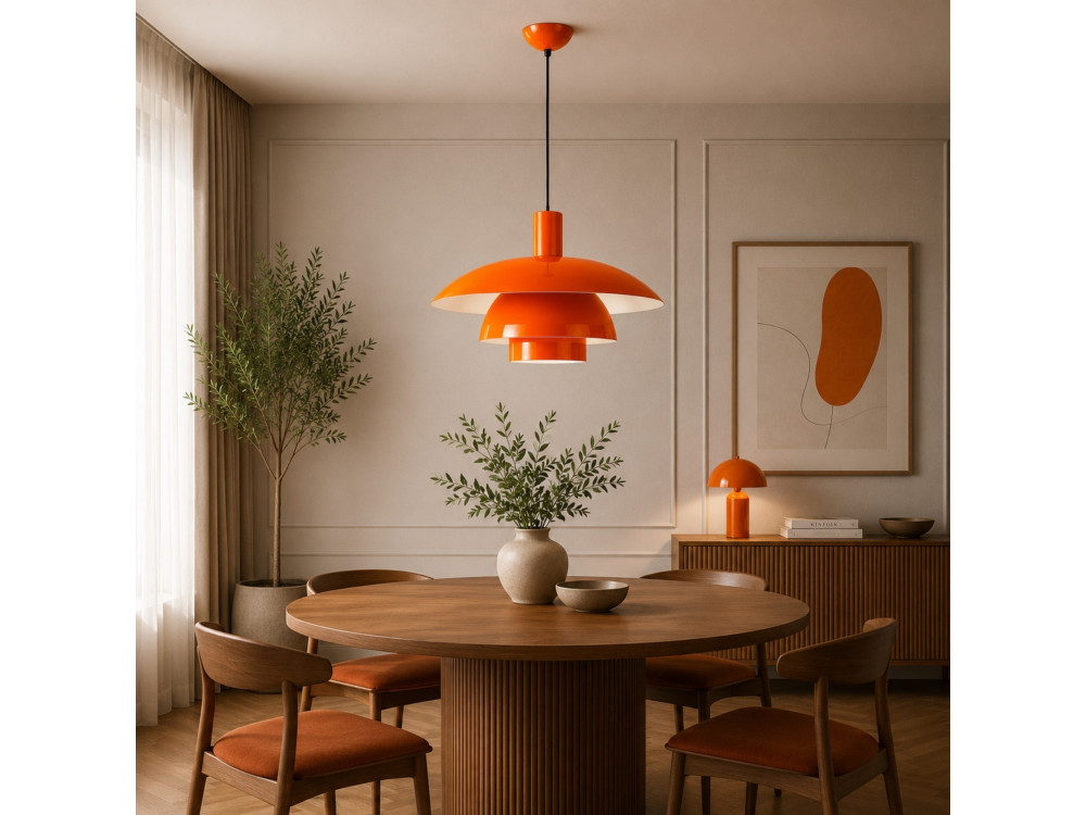 Metall-Hängeleuchte „Layer“ – 45 x 45 cm – Orange