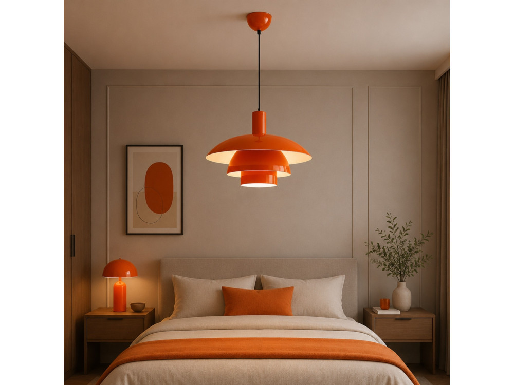 Metall-Hängeleuchte „Layer“ – 45 x 45 cm – Orange