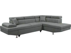 Ecksofa "Sophia luxe" - 265 x 190,5 x 80/91 cm - Grau - Ecke rechts