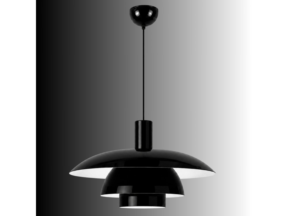 Metall-Hängeleuchte „Layer“ – 45 x 45 cm – Schwarz