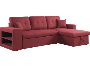 Ecksofa reversibel mit Schlaffunktion "Axel" - 3-Sitzer - Rot