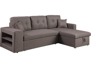 Ecksofa reversibel mit Schlaffunktion "Axel" - 3-Sitzer - Taupe