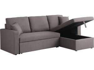 Ecksofa reversibel mit Schlaffunktion und Stauraum „Alain“ - 3-Sitzer - Taupe