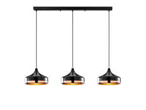 Metall-Kronleuchter „Yildo“ – 146 x 36 cm – Schwarz