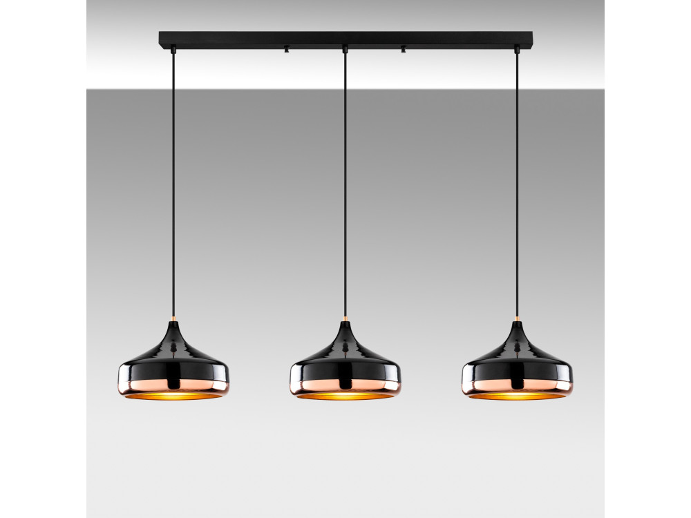 Metall-Kronleuchter „Yildo“ – 146 x 36 cm – Schwarz