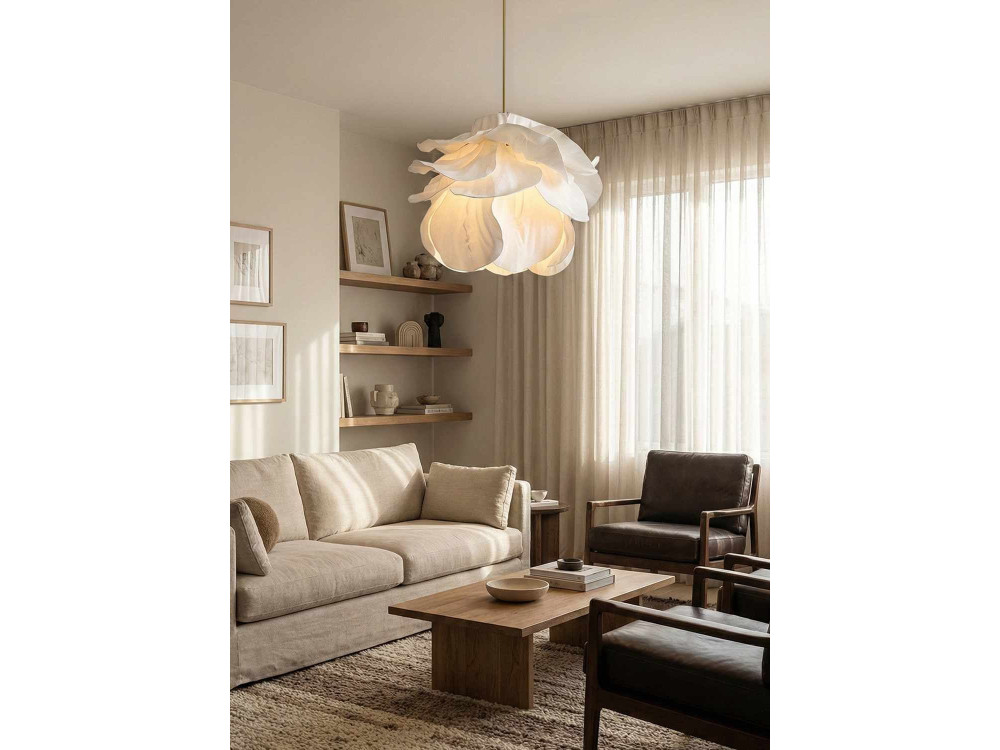 Hängeleuchte aus Kunststoff „MOD0007“ – 48 x 48 cm – Weiß