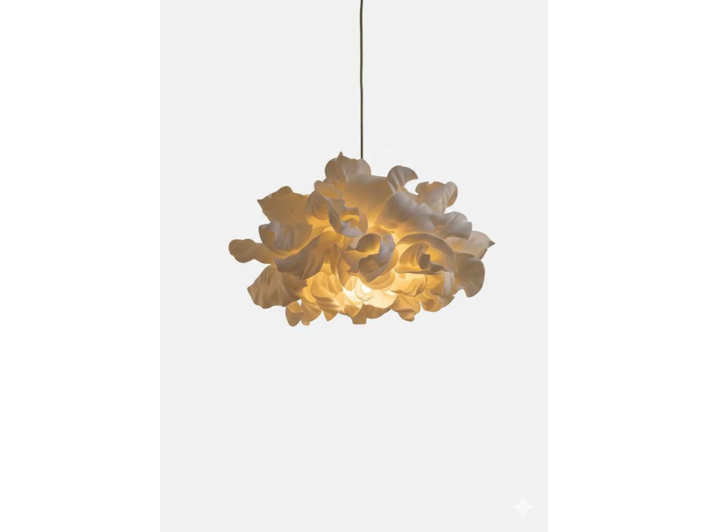 Hängeleuchte aus Kunststoff „MOD0018“ – 48 x 48 cm – Cremefarben