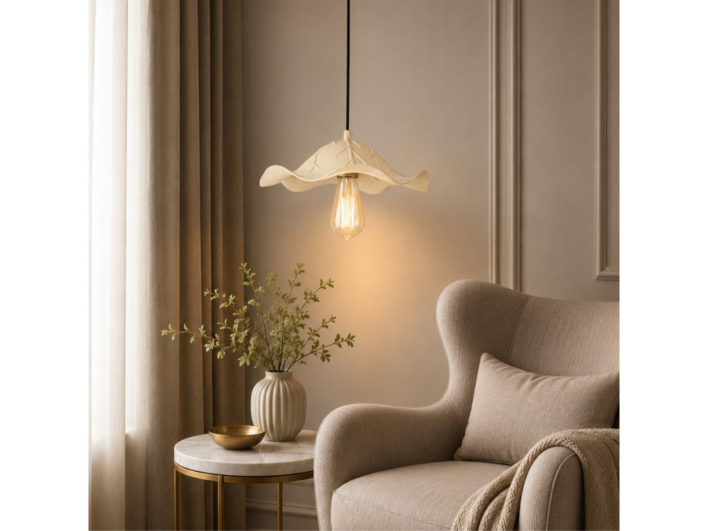 Metall-Hängeleuchte „Liana“ – 29 x 29 cm – Beige