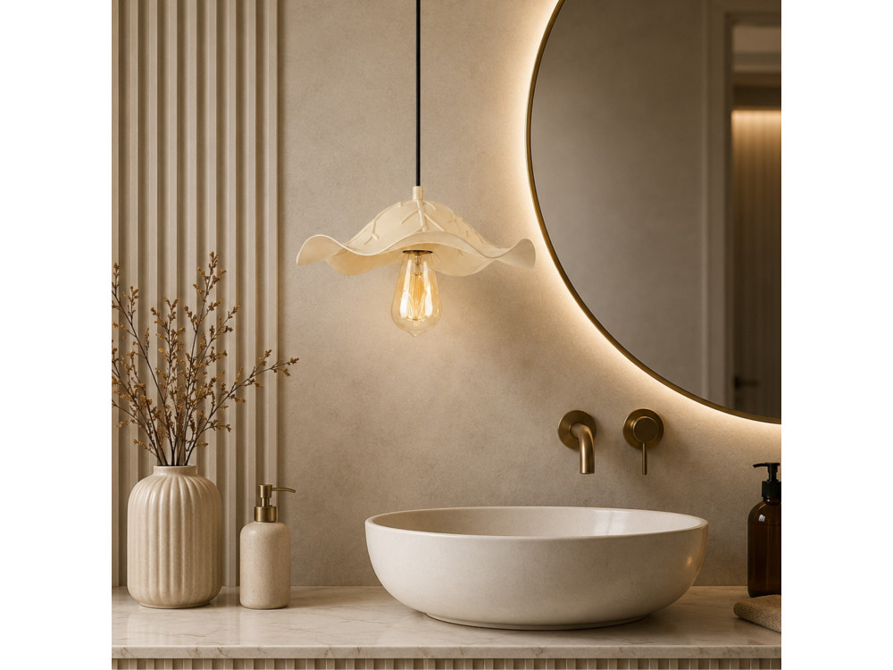Metall-Hängeleuchte „Liana“ – 29 x 29 cm – Beige