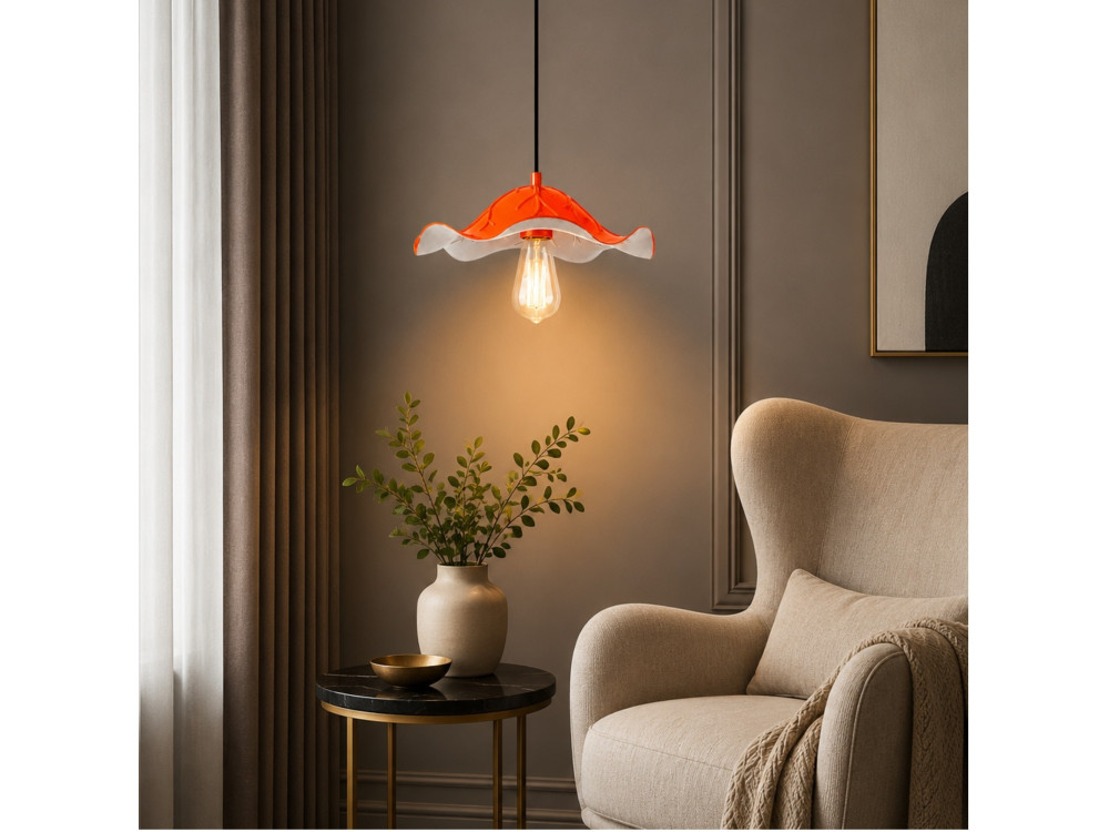 Metall-Hängeleuchte „Liana“ – 29 x 29 cm – Orange