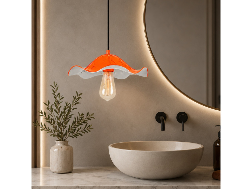 Metall-Hängeleuchte „Liana“ – 29 x 29 cm – Orange