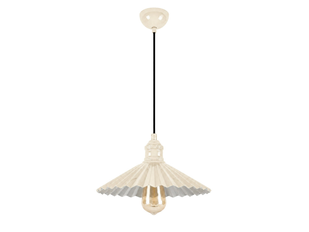 Metall-Hängeleuchte „Plise“ – 32 x 32 cm – Beige