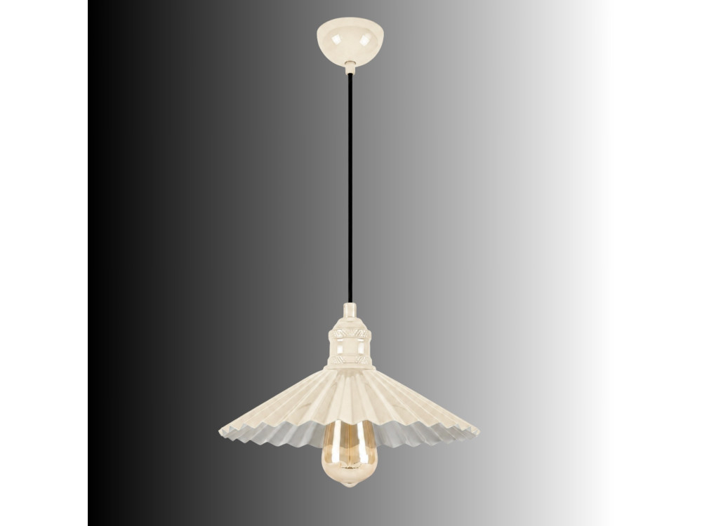 Metall-Hängeleuchte „Plise“ – 32 x 32 cm – Beige