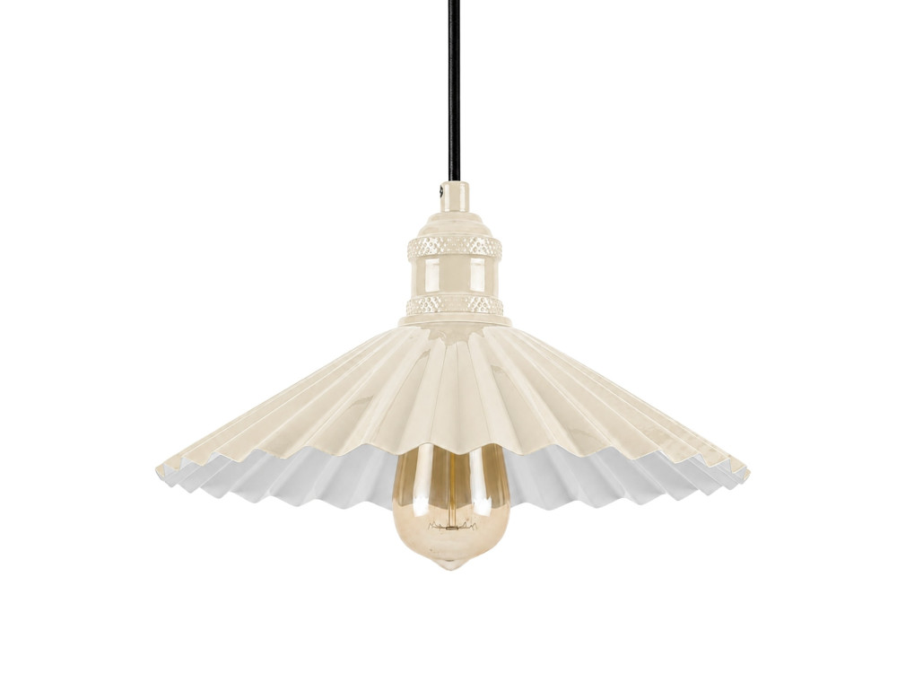 Metall-Hängeleuchte „Plise“ – 32 x 32 cm – Beige