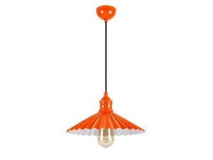 Metall-Hängeleuchte „Plise“ – 32 x 32 cm – Orange