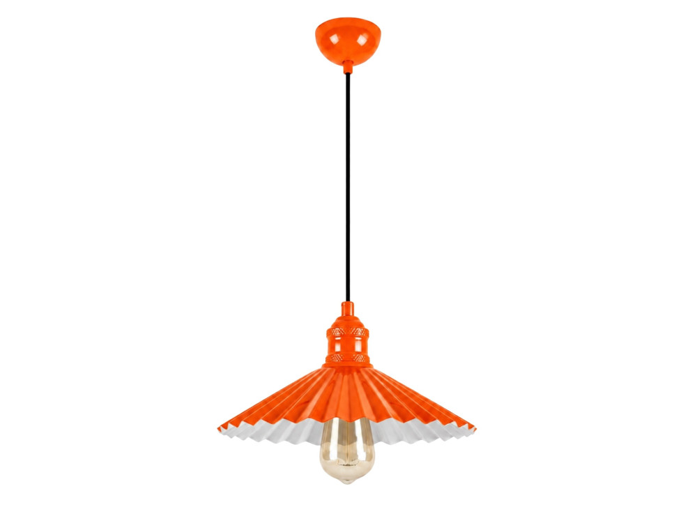 Metall-Hängeleuchte „Plise“ – 32 x 32 cm – Orange