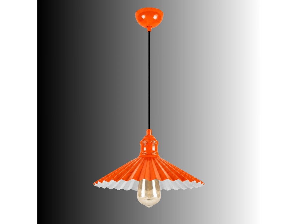 Metall-Hängeleuchte „Plise“ – 32 x 32 cm – Orange