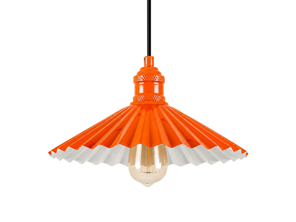 Metall-Hängeleuchte „Plise“ – 32 x 32 cm – Orange
