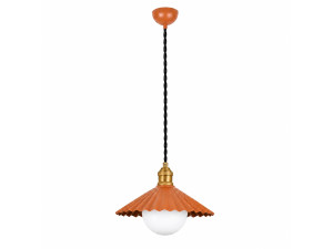 Metall-Hängeleuchte „Plise“ – 32 x 32 cm – Orange