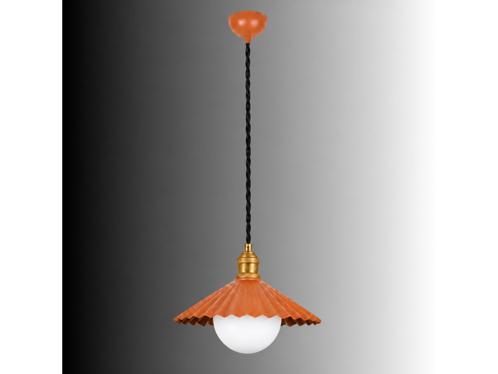 Metall-Hängeleuchte „Plise“ – 32 x 32 cm – Orange