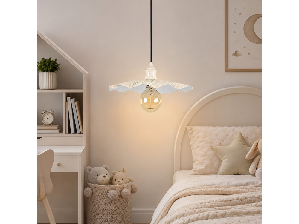 Metall-Hängeleuchte „Ondula“ – 34 x 34 cm – Beige