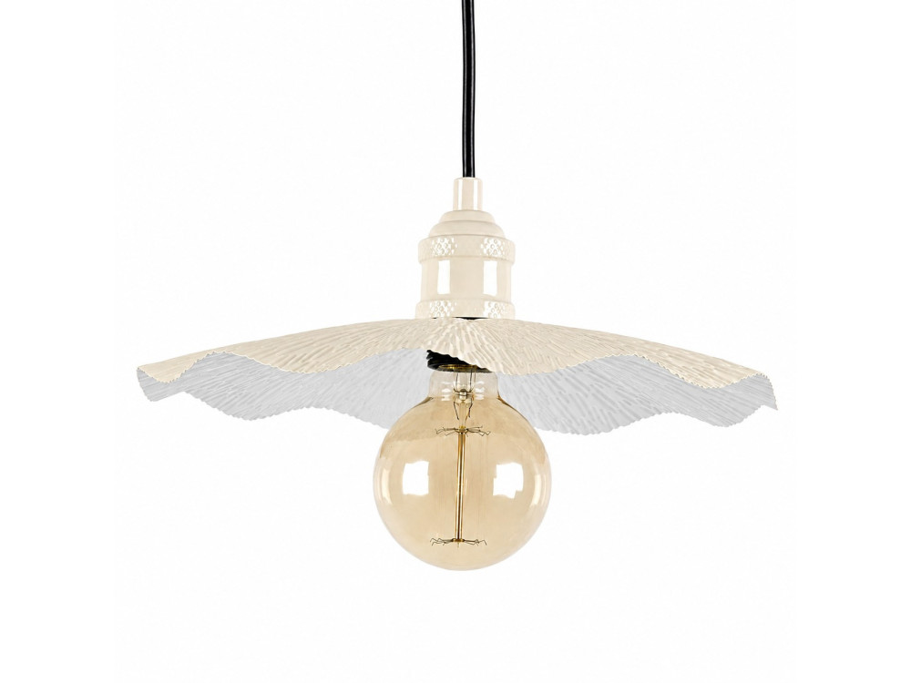 Metall-Hängeleuchte „Ondula“ – 34 x 34 cm – Beige