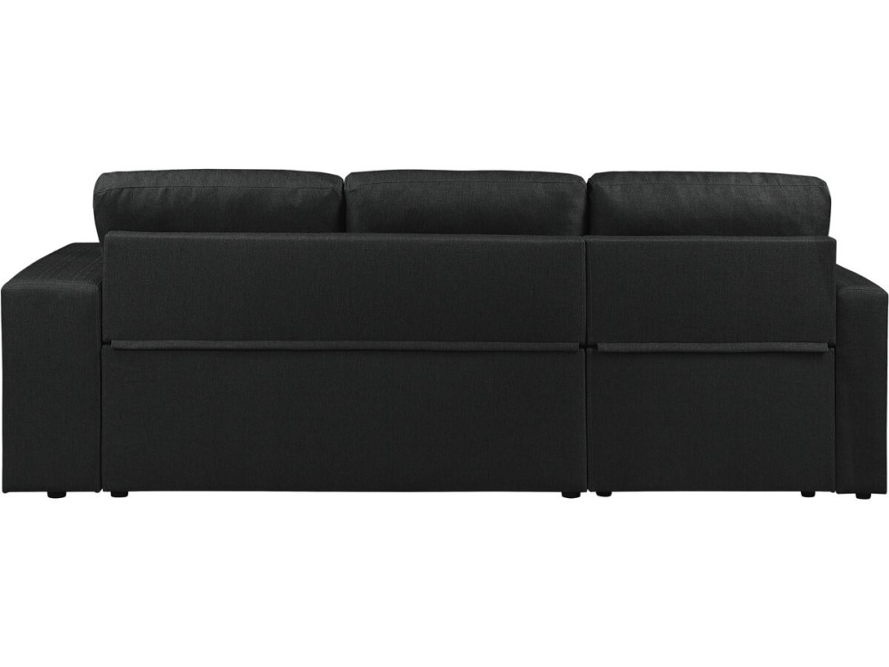 Ecksofa, umbaubar/wendebar, Stoff, Bubble-Stil, "Axel", 3-Sitzer, Schwarz