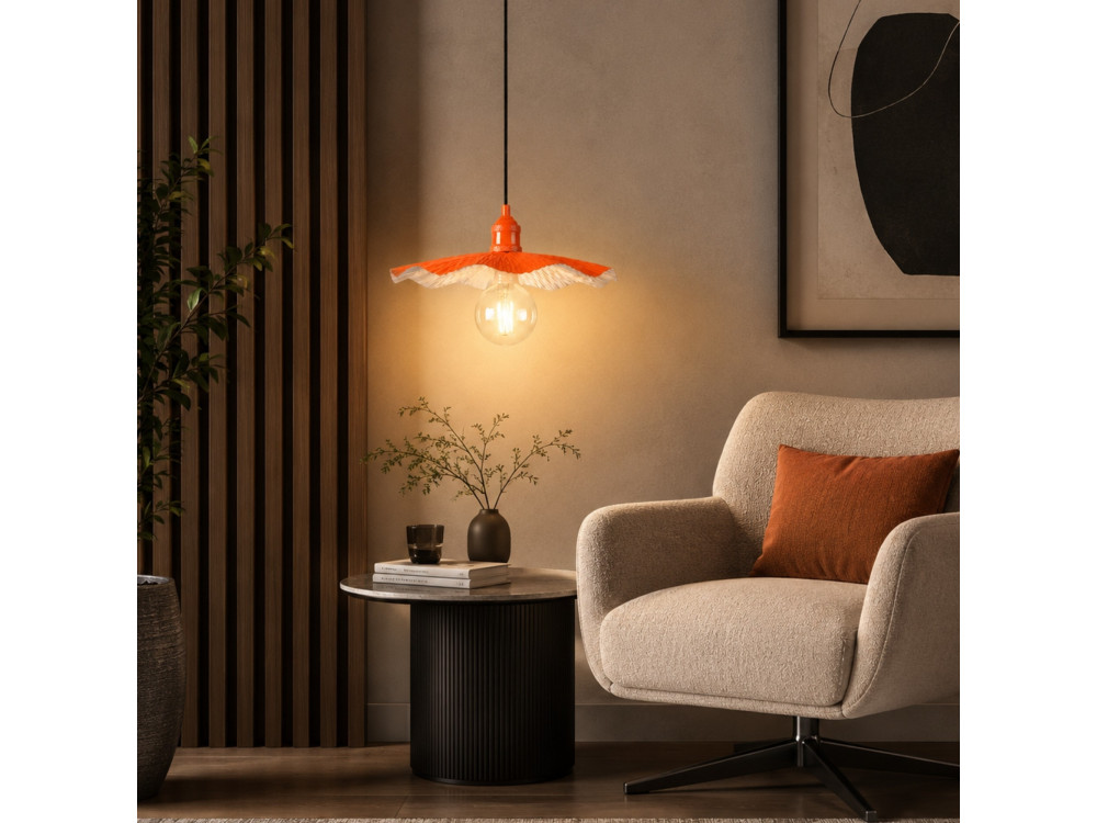 Metall-Hängeleuchte „Ondula“ – 34 x 34 cm – Orange