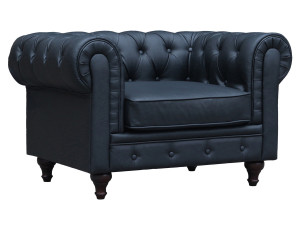 Chesterfield Sessel "Aliza" - 111 x 82 x 70 cm - Schwarz