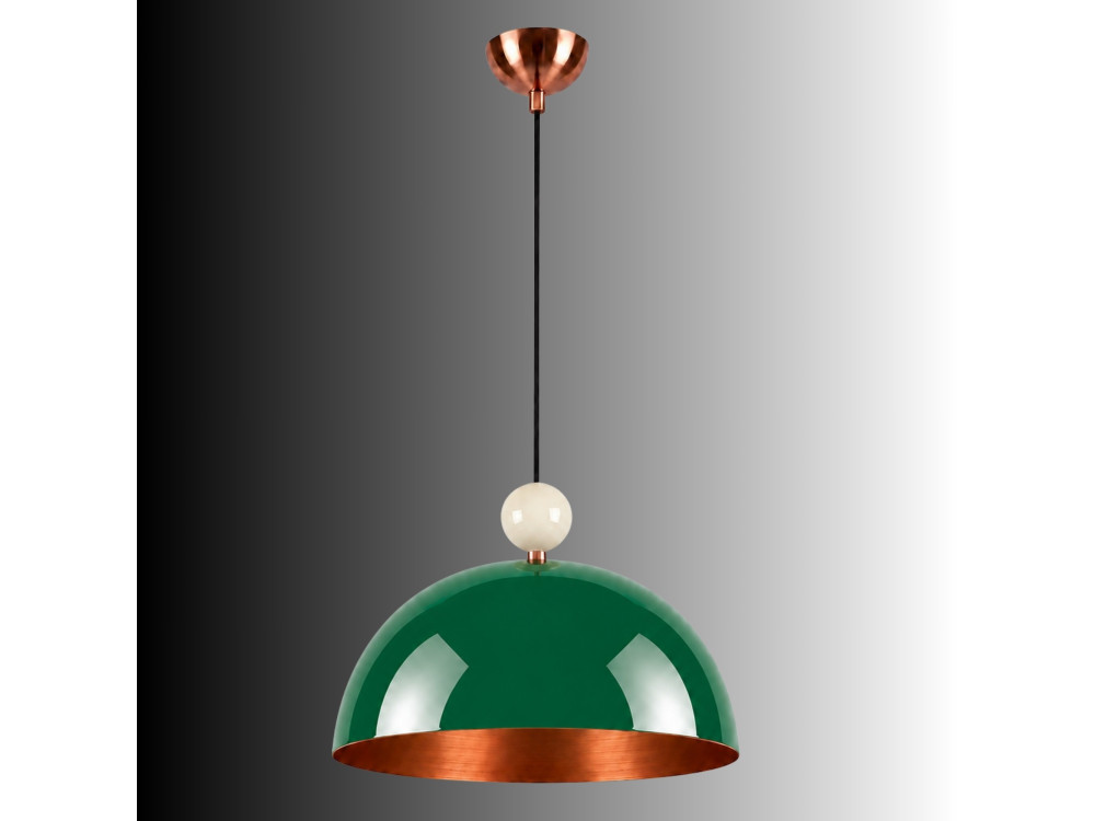 Metall-Hängeleuchte „Bubble“ – 40 x 40 cm – Dunkelgrün