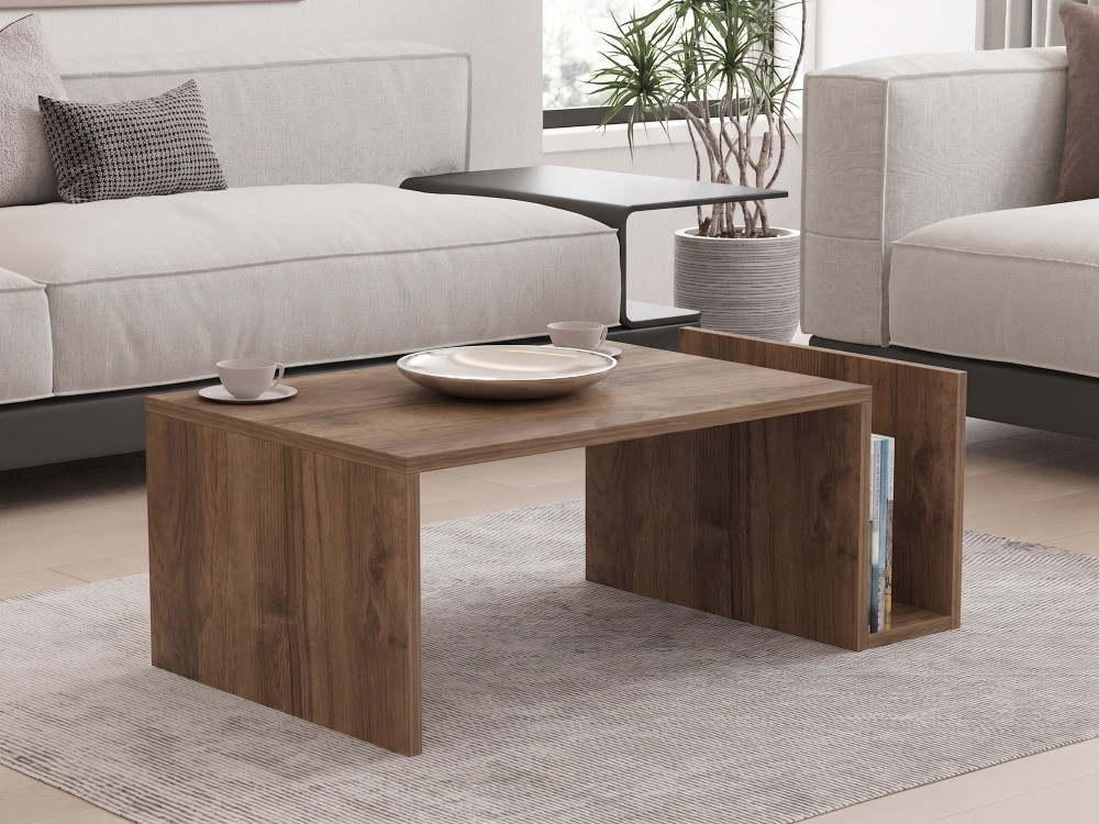 Holz-Couchtisch „Memo“ – 86,8 x 32,4 x 50 cm – Nussbaum Venezia